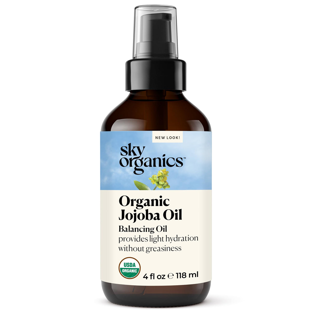 Sky Organics huile jojoba en flacon 120 ml pour hydratation naturelle