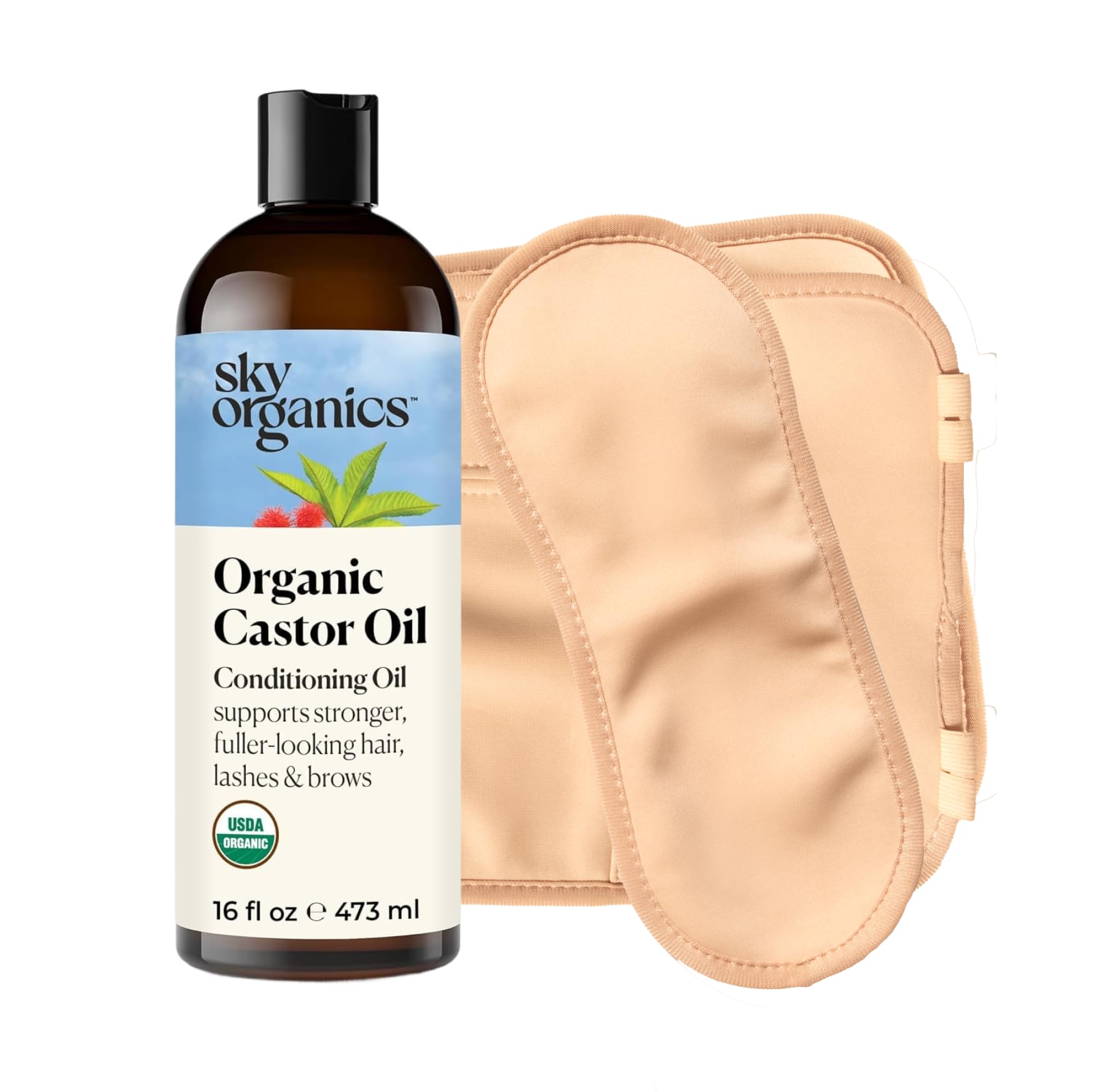 Sky Organics huile de ricin 16oz, bouteille pratique pour le soin quotidien.