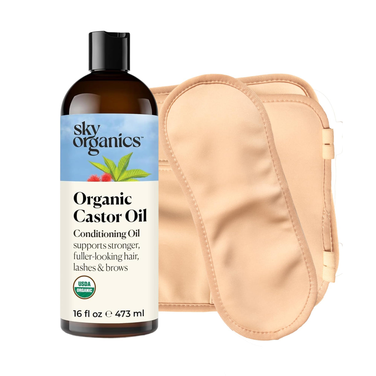 Sky Organics huile de ricin 16oz, bouteille pratique pour le soin quotidien.