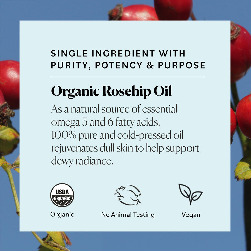 Ingrédient pur Sky Organics huile rose musquée, nourrissante et naturelle.
