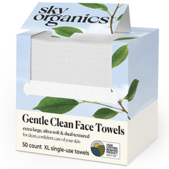 Sky Organics lingettes visage douces xl pour un démaquillage en douceur.