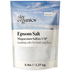 Sky Organics sel Epsom bain en sac refermable, détente musculaire douce.
