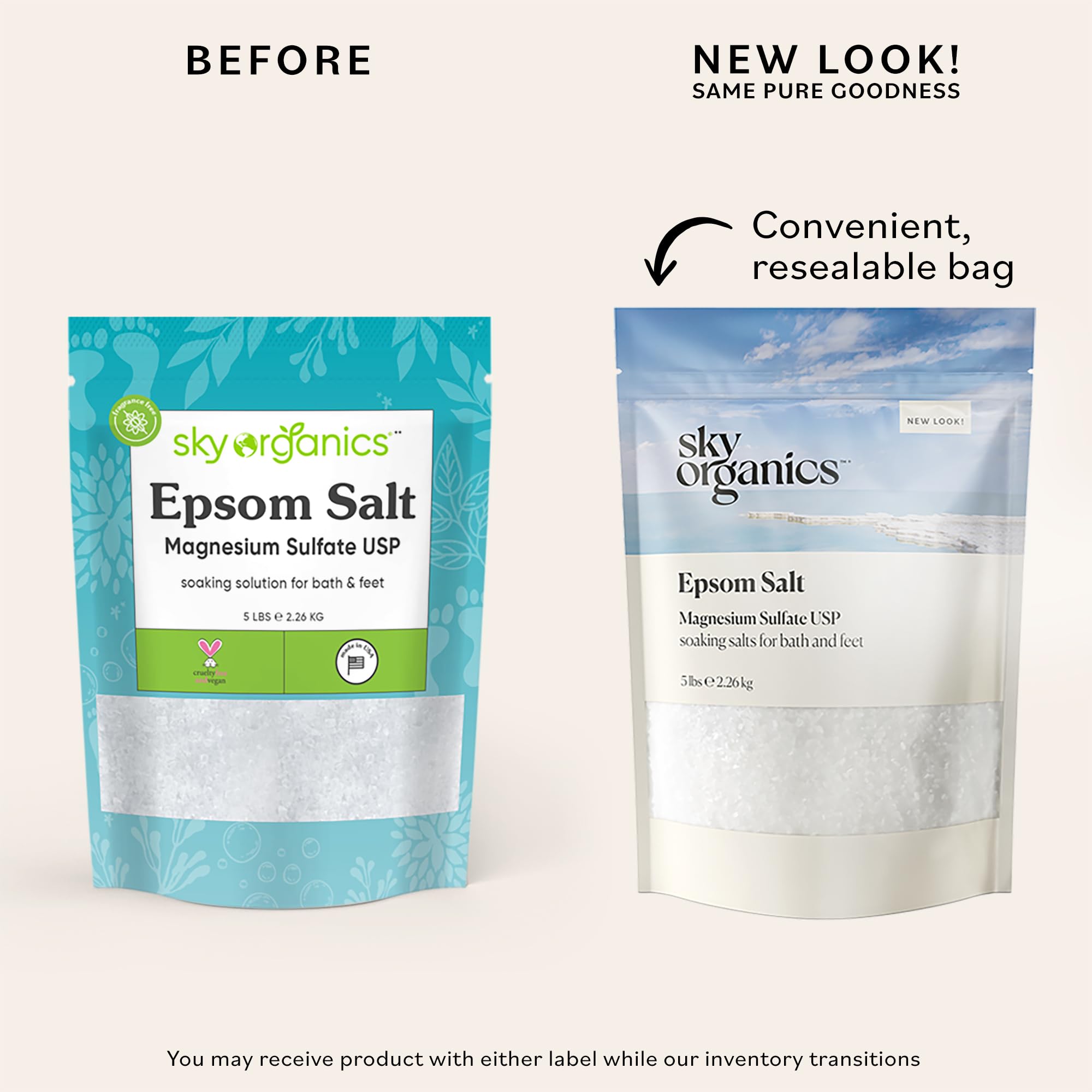 Sea Organics grain moyen de sel Epsom, usage bain relaxant après l’effort.