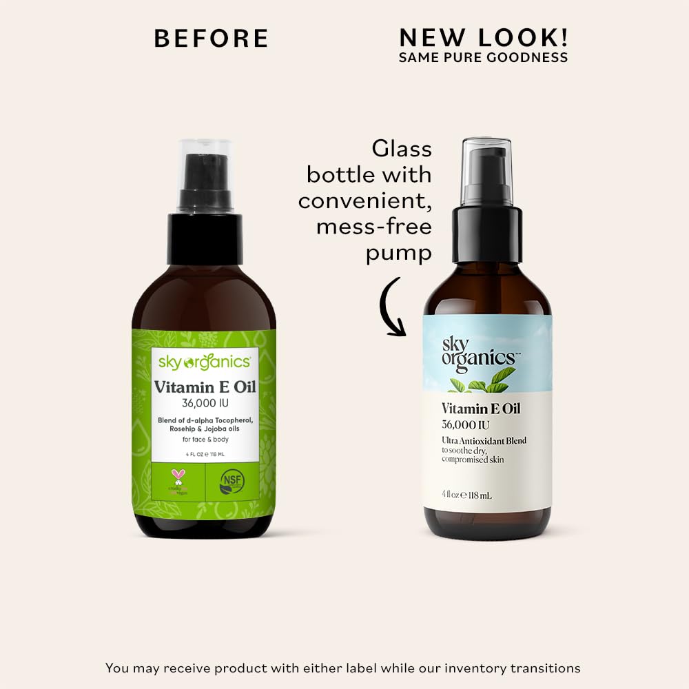 Sky Organics vitamine E huile visage — soin quotidien pour une hydratation durable.