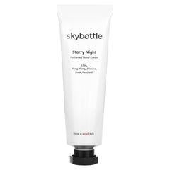 Skybottle crème mains flacon élégant, hydratation durable pour mains sèches.