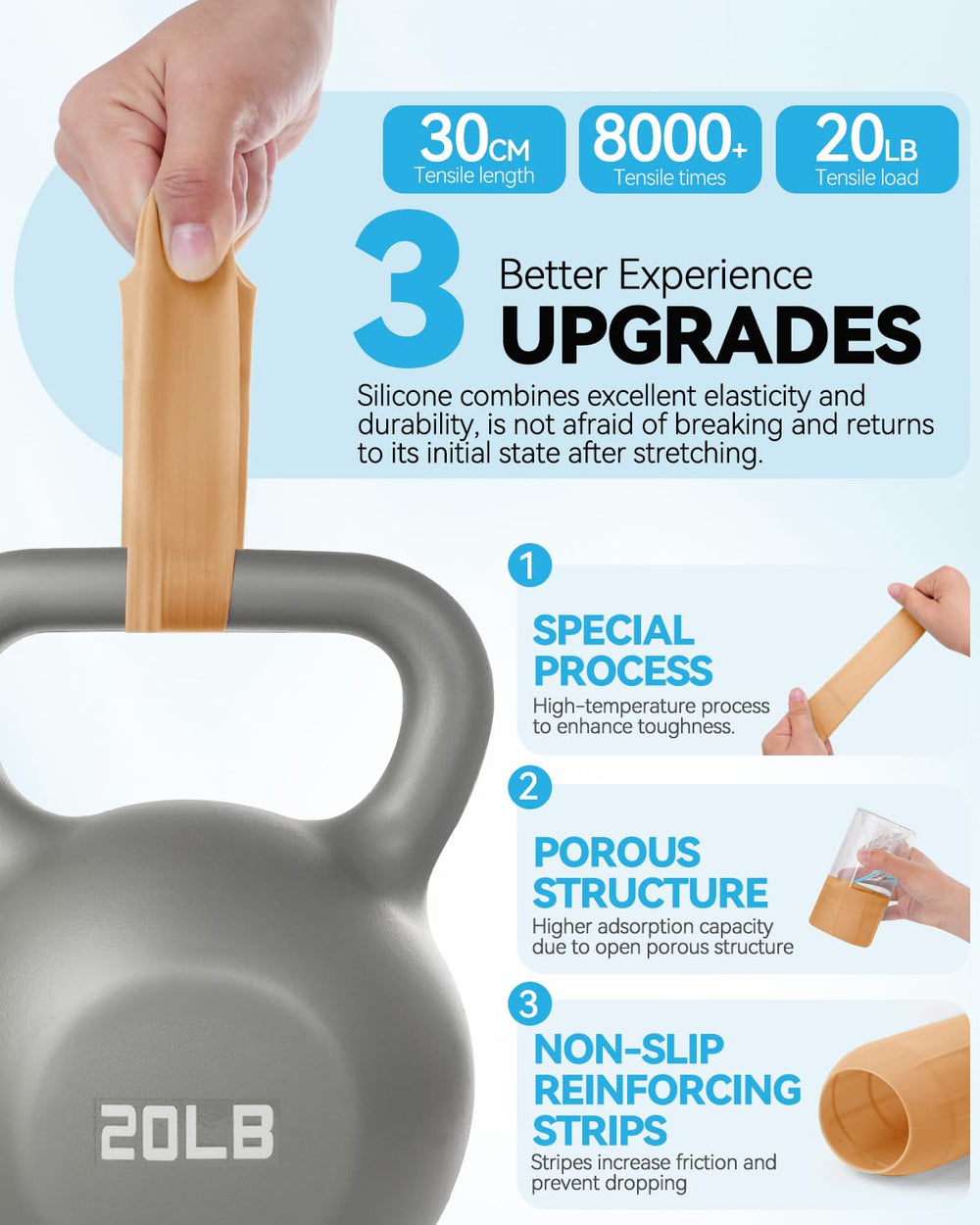 Skyconser silicone sleeve in brown protects containers and prevents spills.