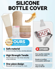 Skyconser silicone cover in milk pink keeps bottles organized and leak-free.