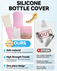 Skyconser étui silicone bouteille blanc, convient à divers contenants liquides.