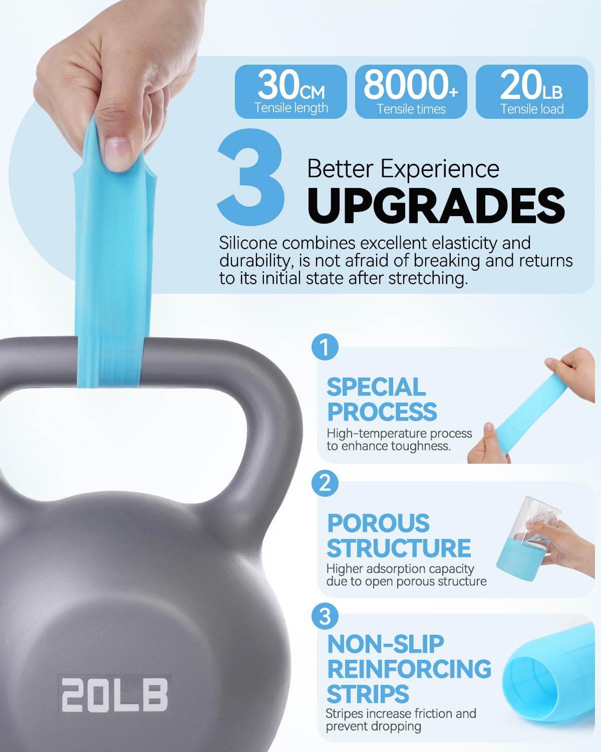 Skyconser étui silicone bouteille bleu, rangement pratique pour les liquides.