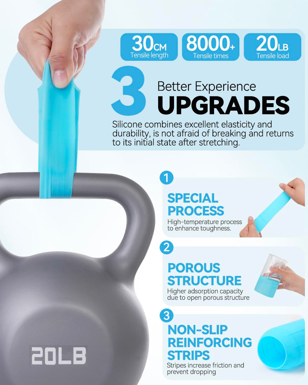 Skyconser étui silicone bouteille bleu, rangement pratique pour les liquides.