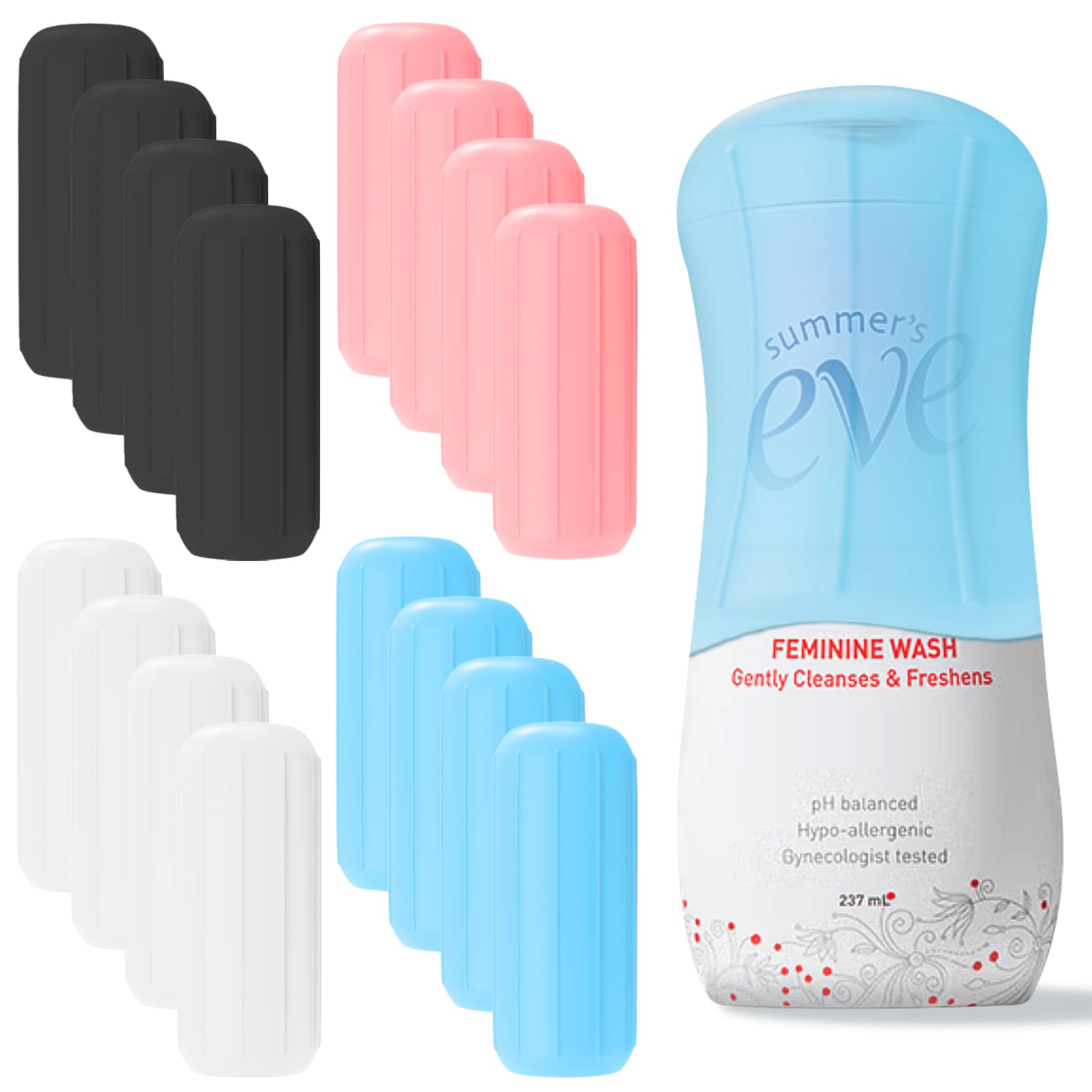 Skyconser pack 16 étuis silicone bouteille, solution pratique pour voyages.