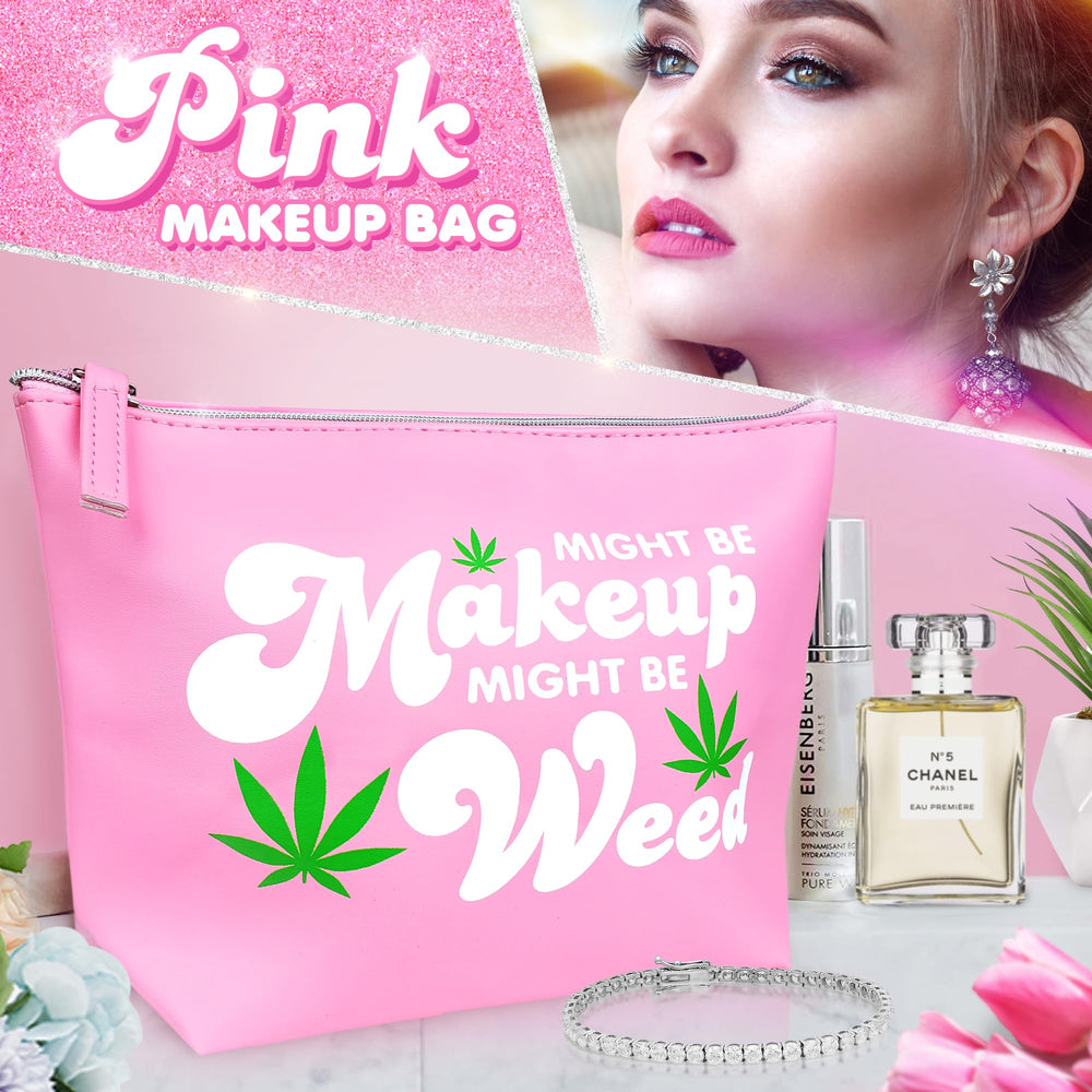 Skyvora pochette maquillage rose pâle fermeture argentée, pratique et sécurisée