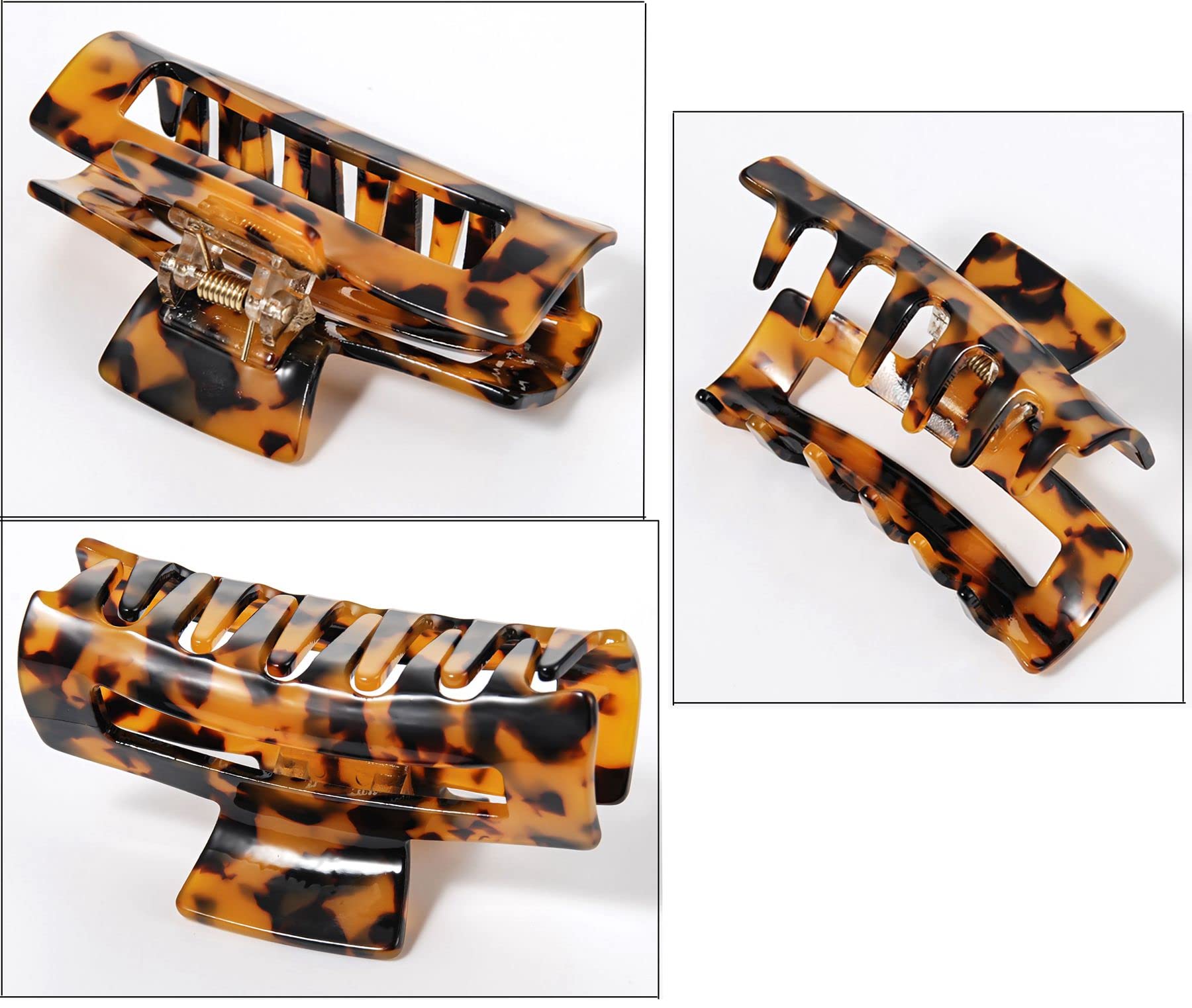 Barrette SL Sursarbelor banane acétate carreaux noirs, tendance et maintien sûr