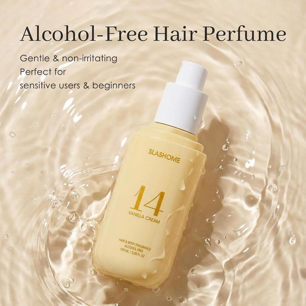 Application rapide Slashome Vanille Crème sur cheveux pour fraîcheur.