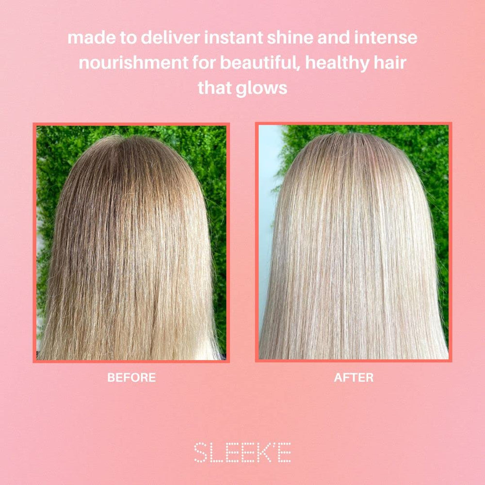 Cheveux lisses et brillants après l'utilisation régulière du sérum Silk'e.