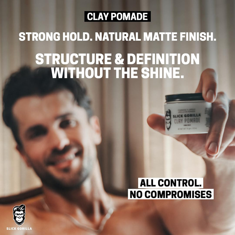 Slick Gorilla Argile Pomade: application rapide pour cheveux epais et wavy