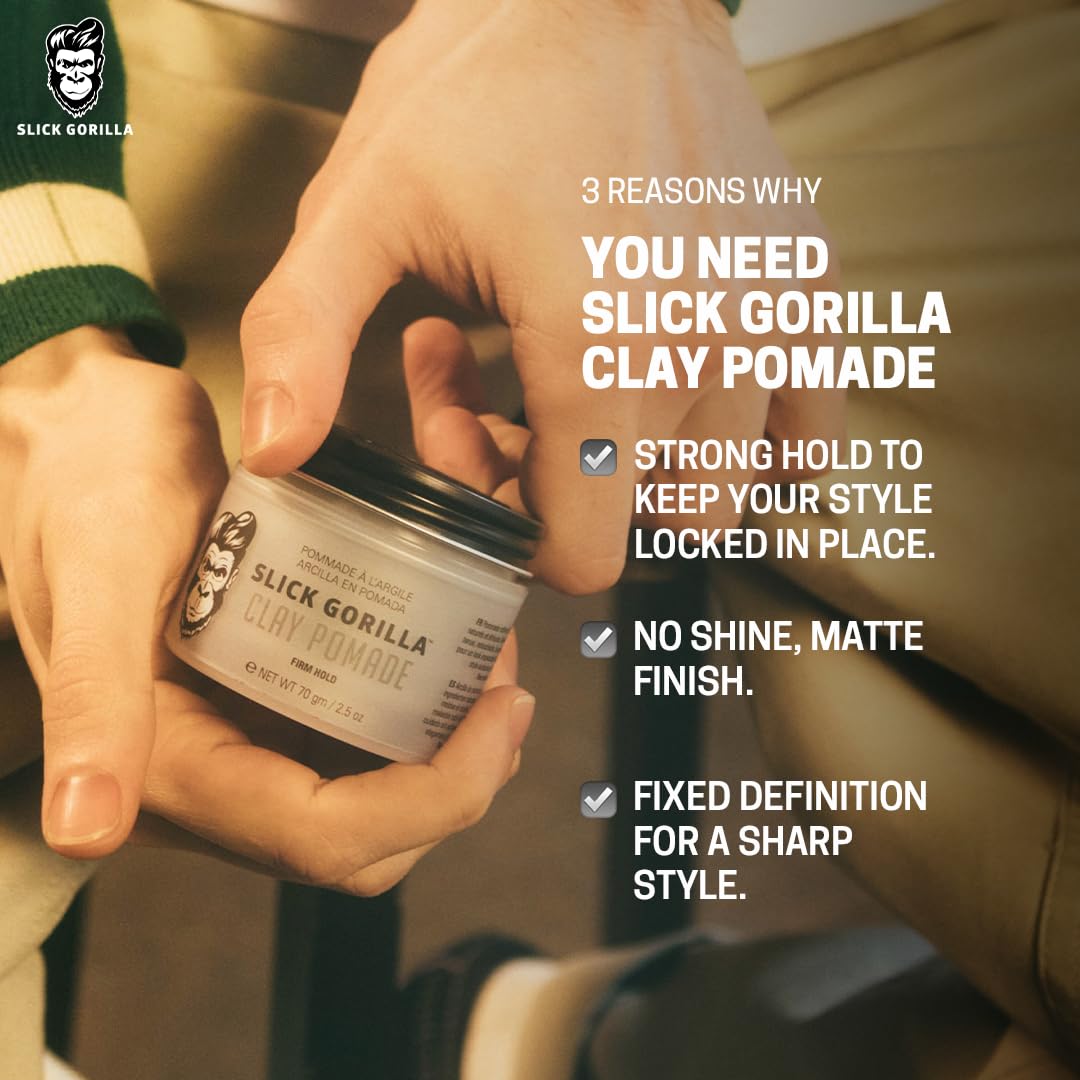 Slick Gorilla Argile Pomade: texture-definition pour des looks texturés et soignes