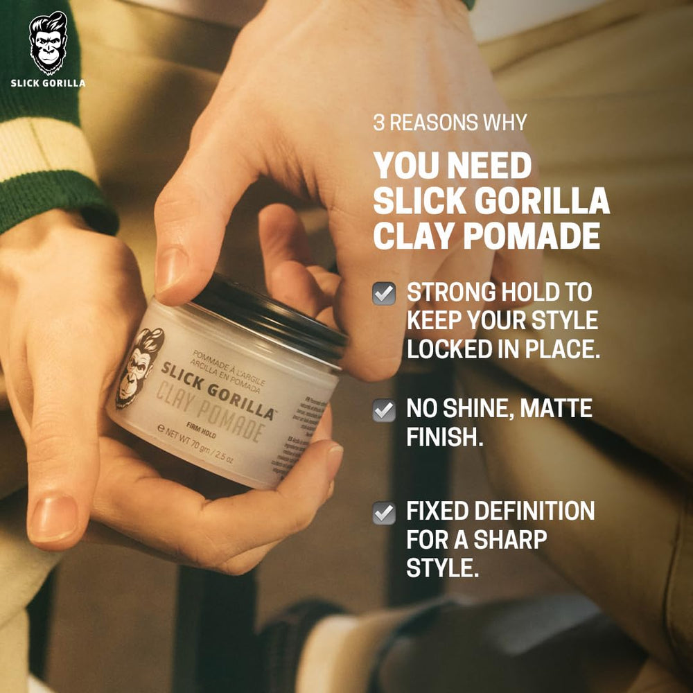 Slick Gorilla Argile Pomade: texture-definition pour des looks texturés et soignes