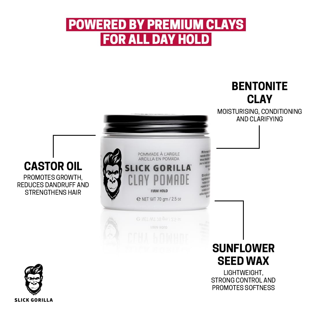 Slick Gorilla Argile Pomade: usage quotidien facile et coiffage rapide en matin