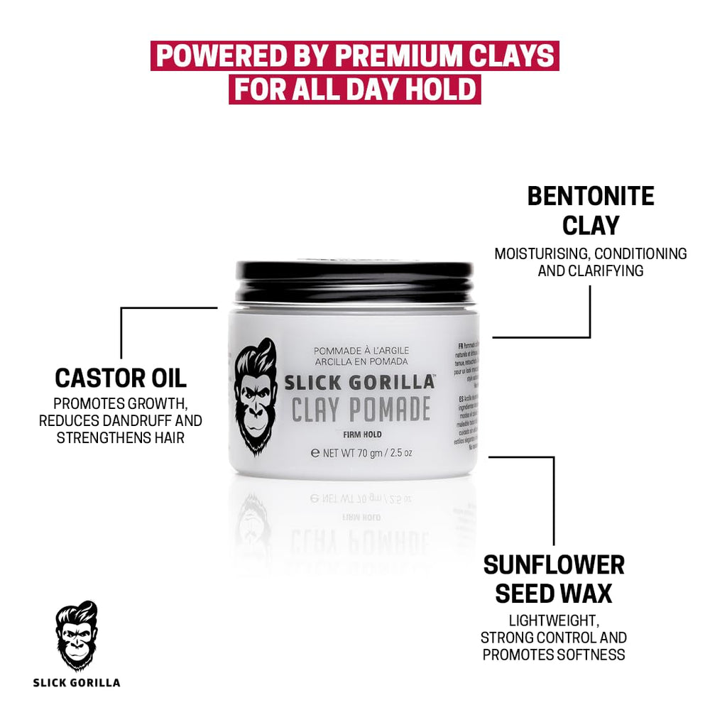 Slick Gorilla Argile Pomade: usage quotidien facile et coiffage rapide en matin