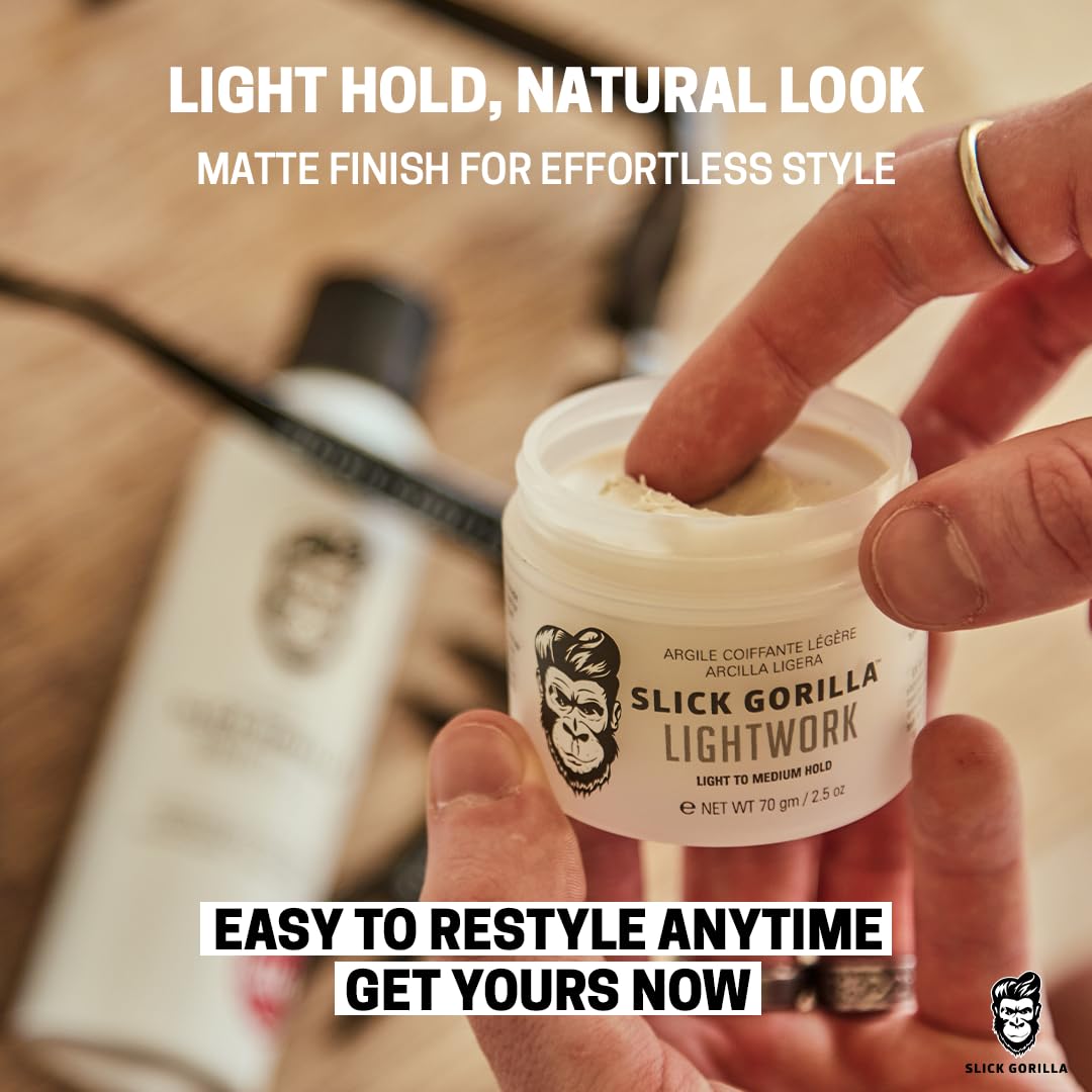Slick Gorilla Lighwork – sans gras : fini léger qui n’alourdit pas les cheveux.
