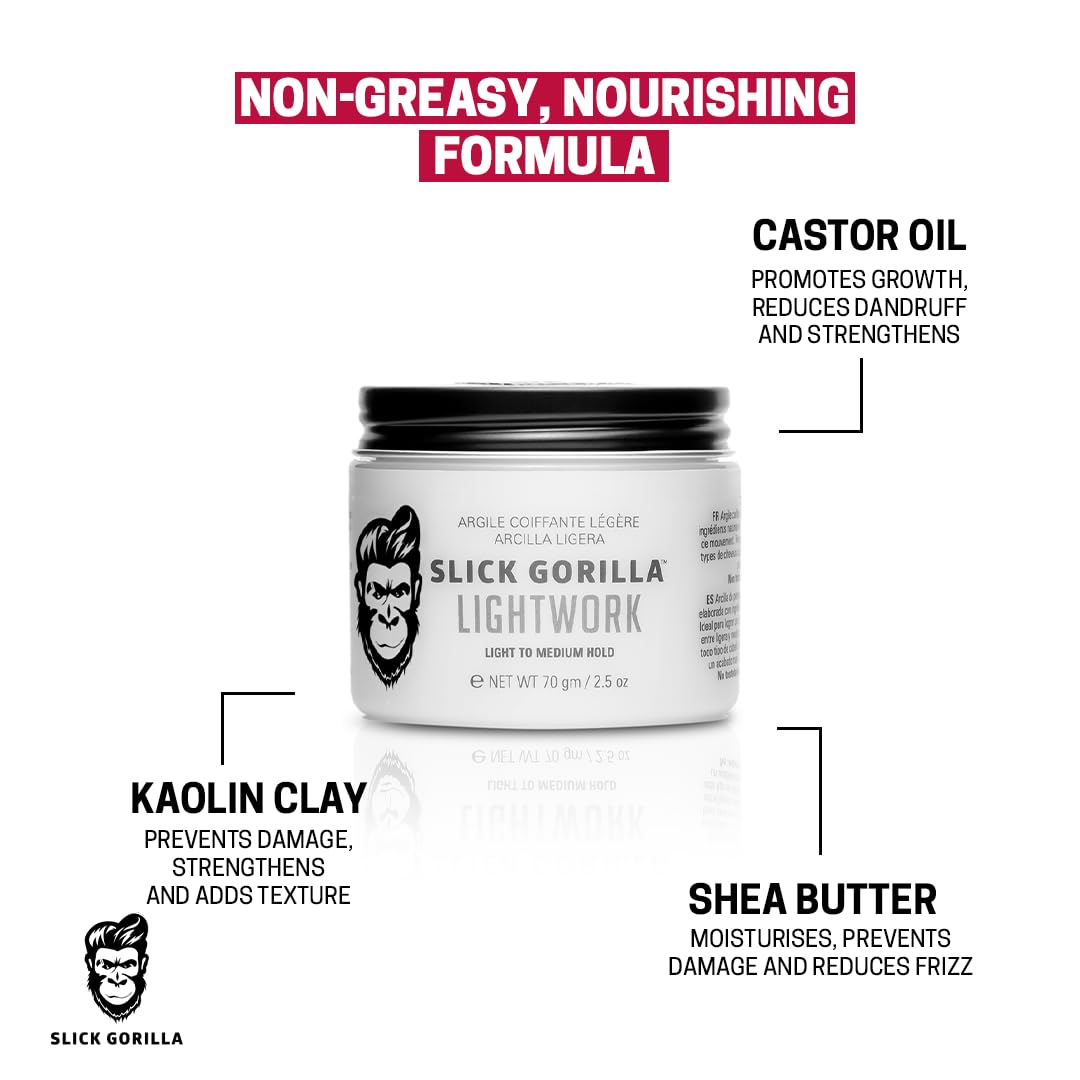 Slick Gorilla Lighwork – usage quotidien : idéal pour styles texturés et apparence soignée.