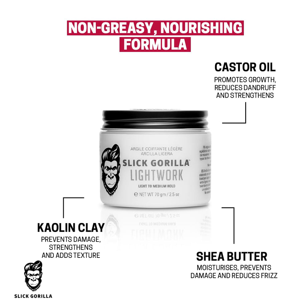 Slick Gorilla Lighwork – usage quotidien : idéal pour styles texturés et apparence soignée.