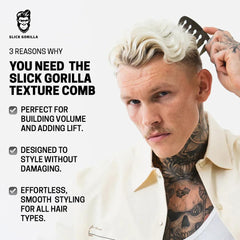 Slick Gorilla Texture Comb démêlage doux sans tirer les cheveux.
