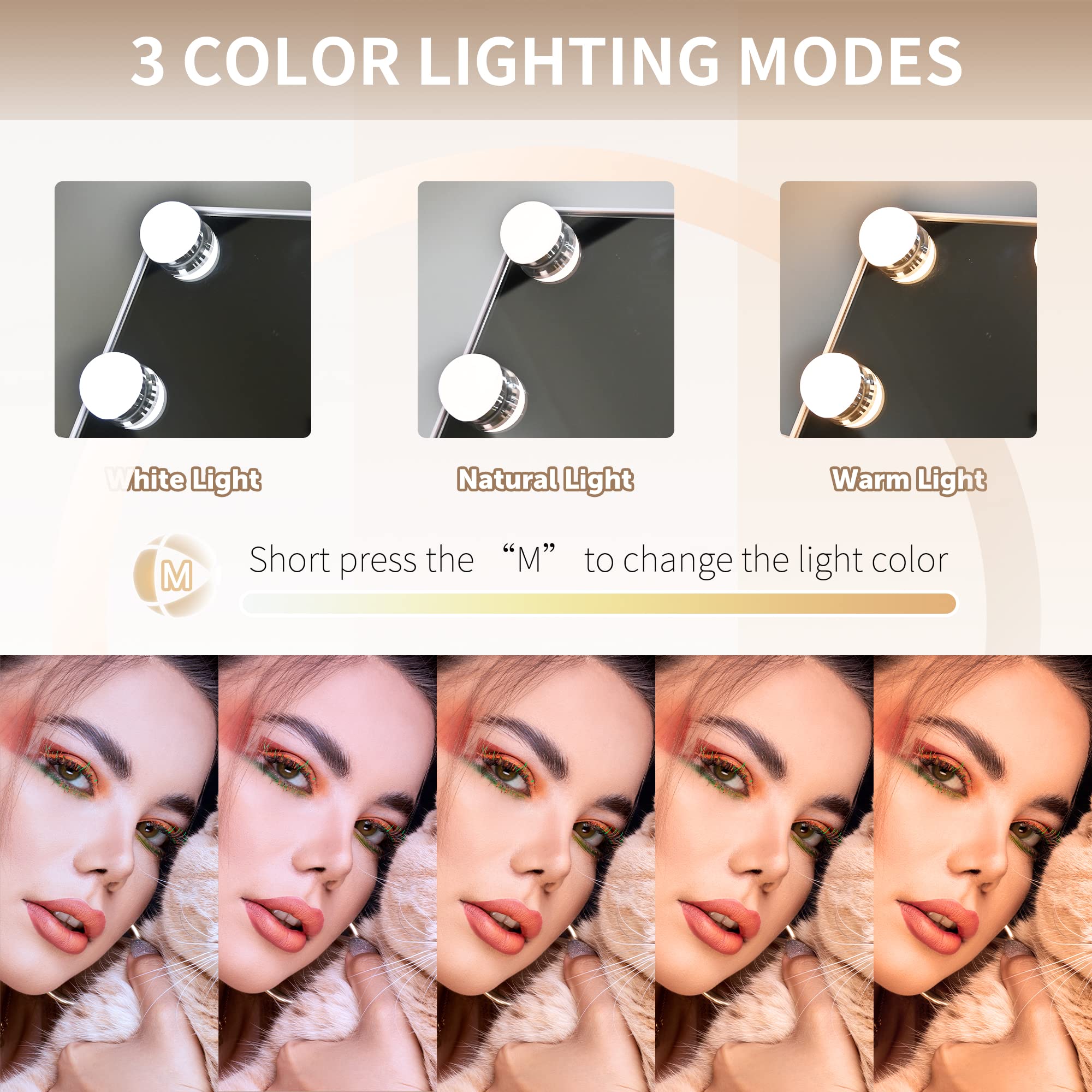 SLIMOON Ensemble inclus: miroir, câble USB-C et chiffon microfibre.