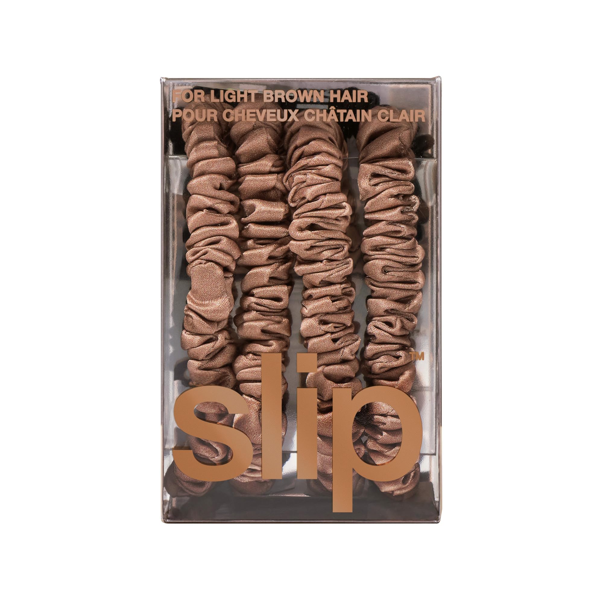 SLIP accessoire cheveux soie brun clair – douceur luxueuse au quotidien.