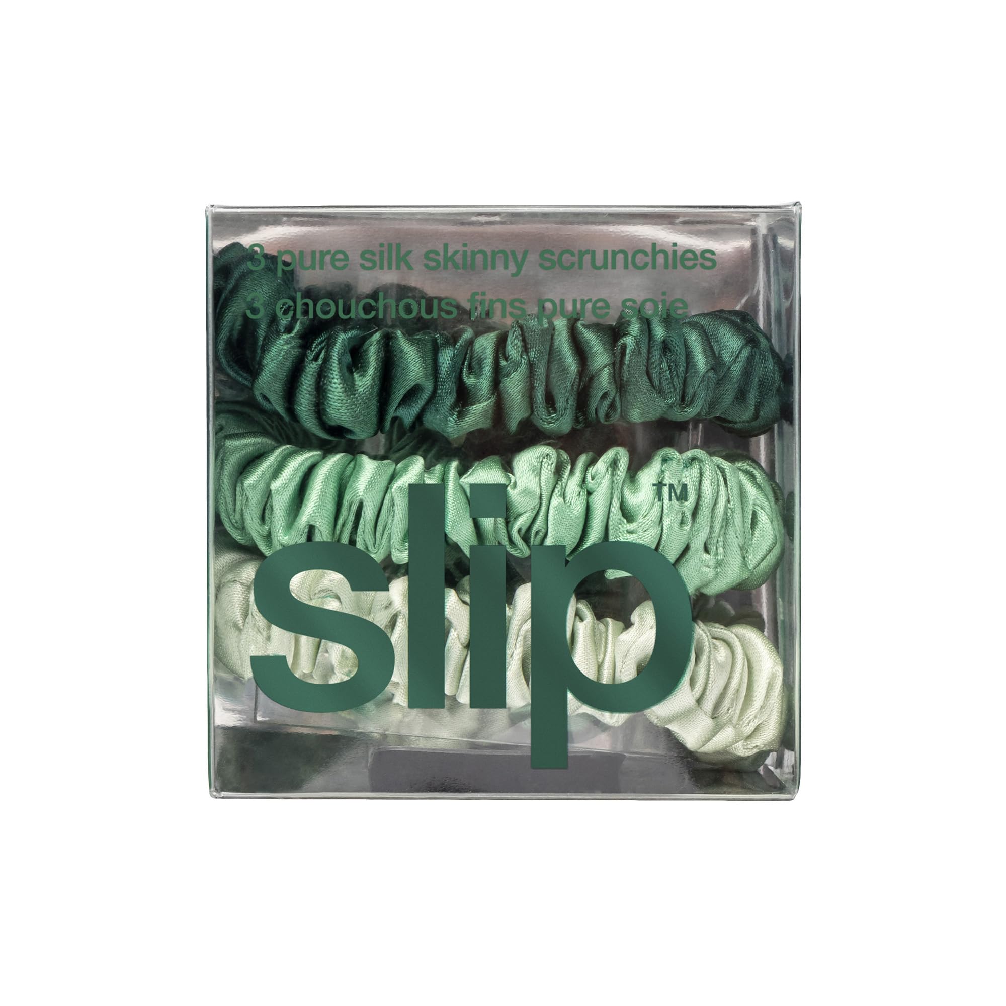 Chouchon SLIP mince vert-sauge, parfait pour cheveux fragiles après le sport.