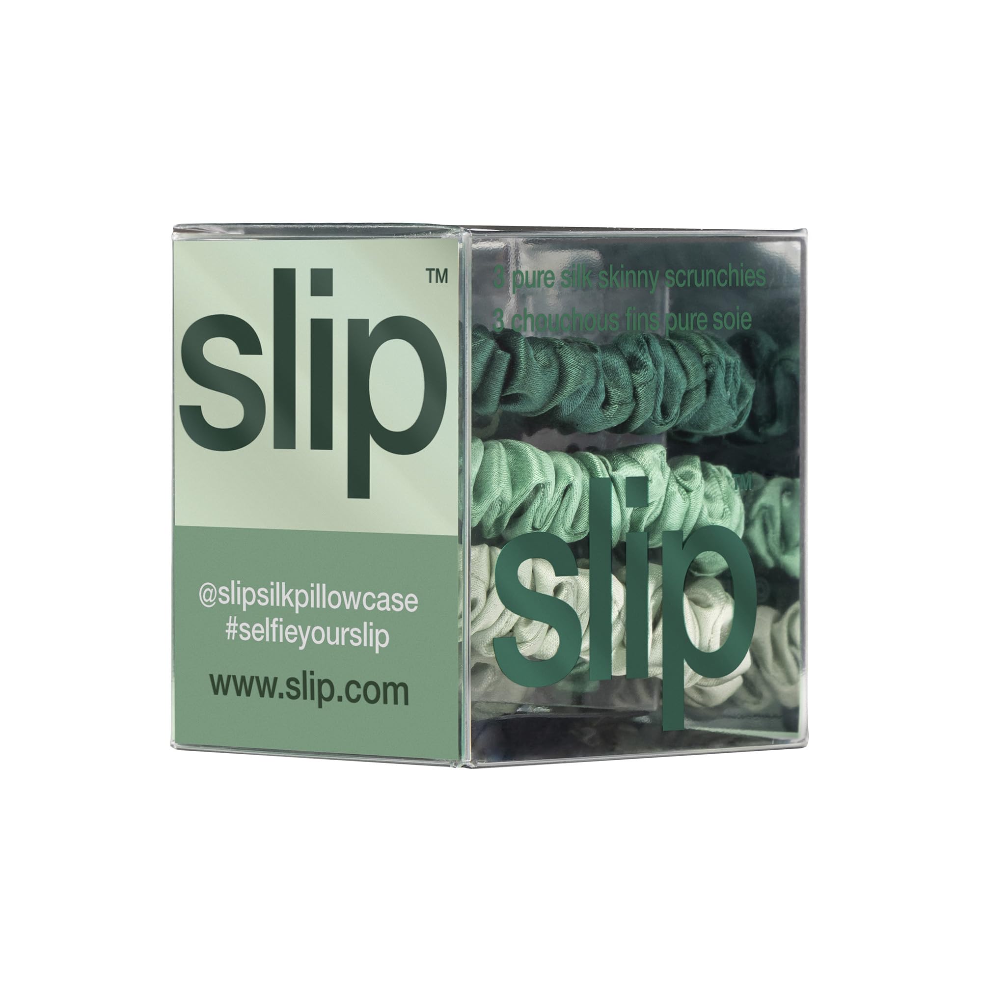Chouchon SLIP mince vert-vigne, parfait pour coiffures rapides et confort durable.
