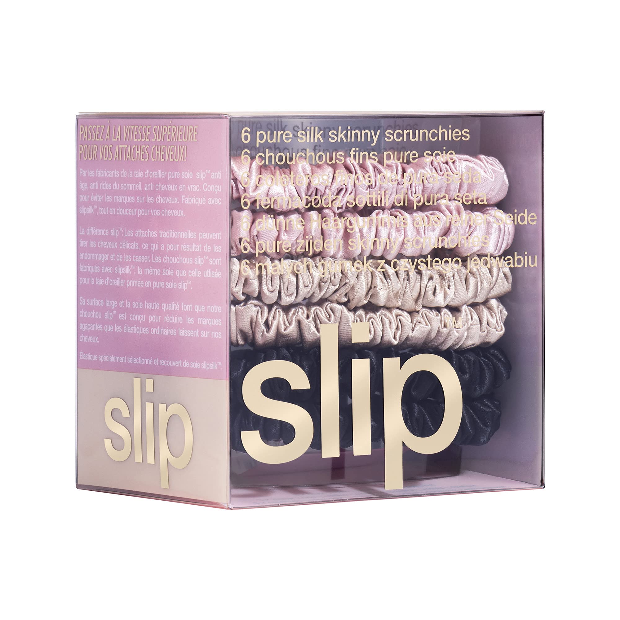 Coffret SLIP Soie Mini, cadeau élégant et rangement pratique.