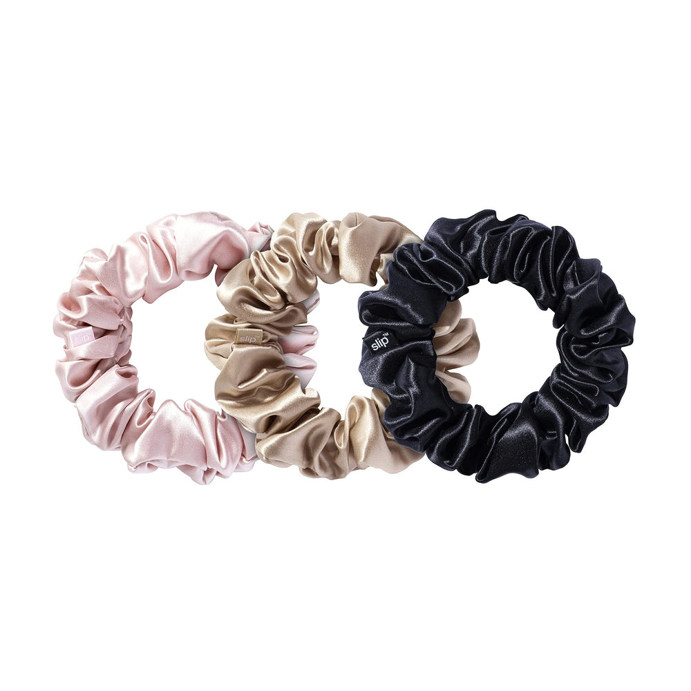SLIP scrunchie large en soie caramel, douceur qui respecte les cheveux.