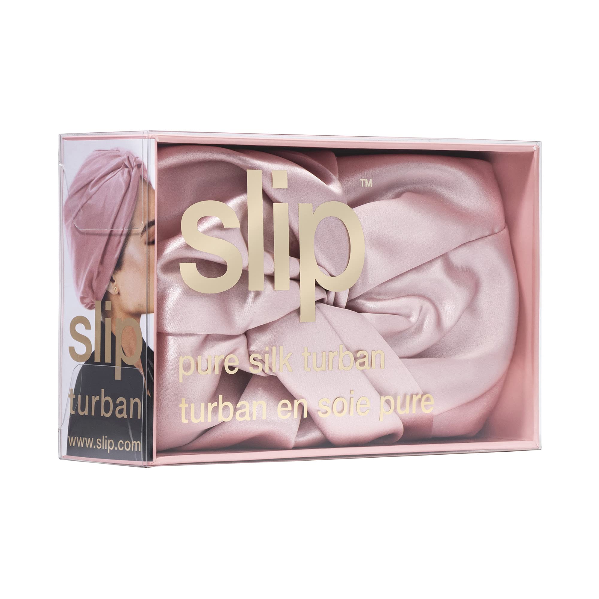 SLIP Turban en soie rose, style chic pour toutes occasions.