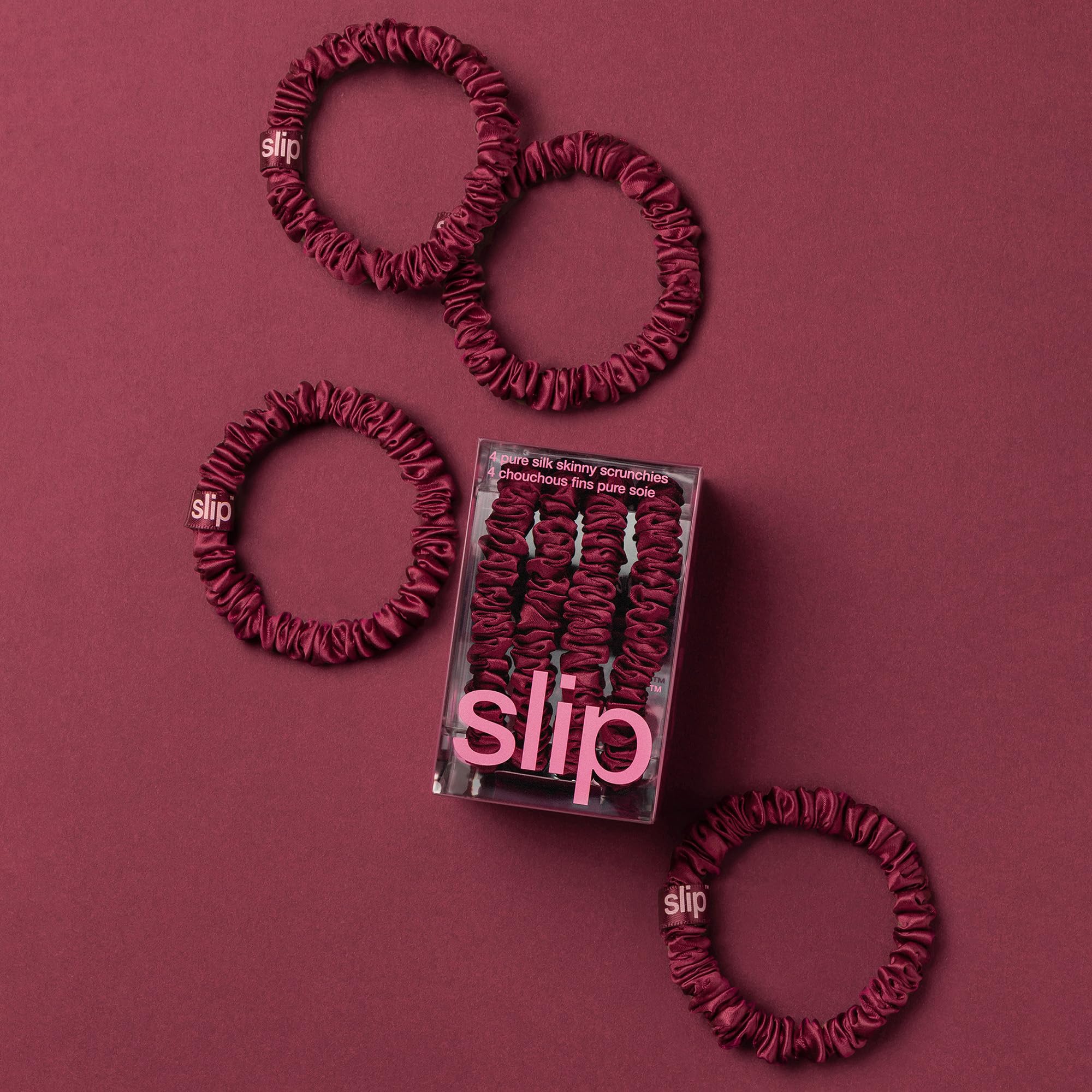 Scrunchies Slip soie bordeaux anti-plis pour un look sans traces.