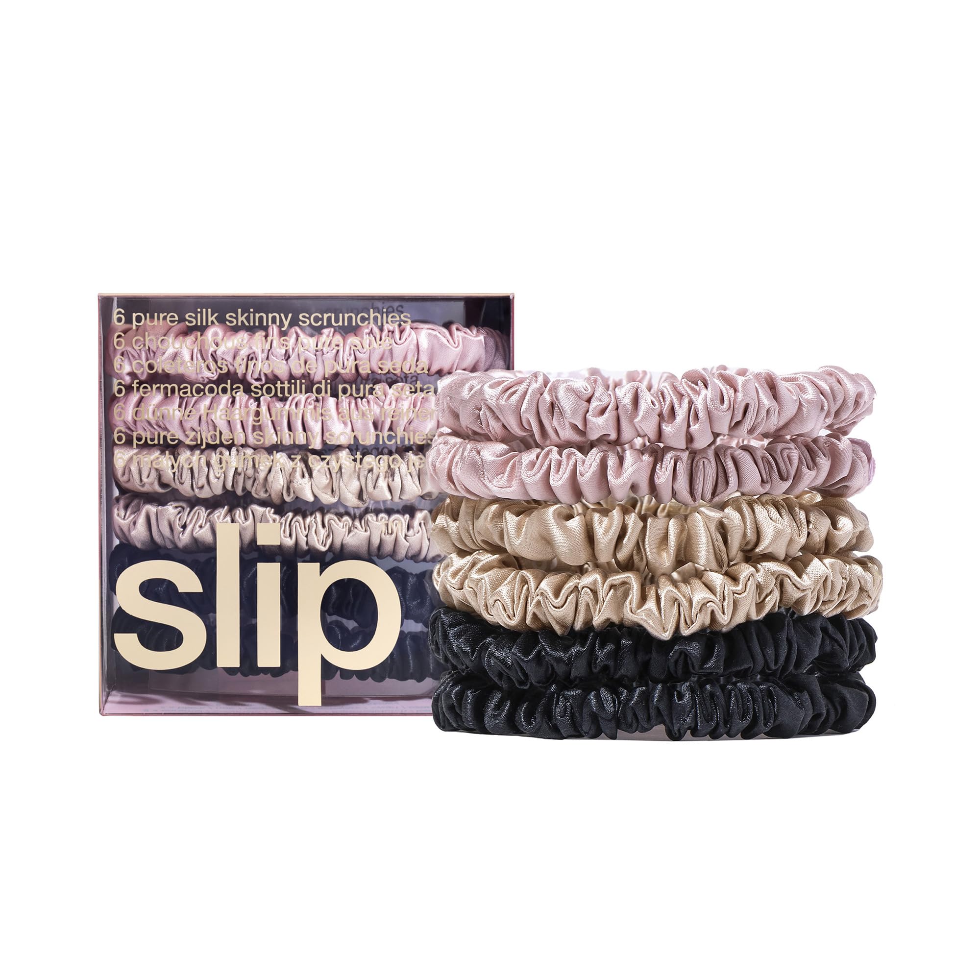 Les serre-têtes SLIP minces Multi en rose clair offrent douceur et maintien délicat.