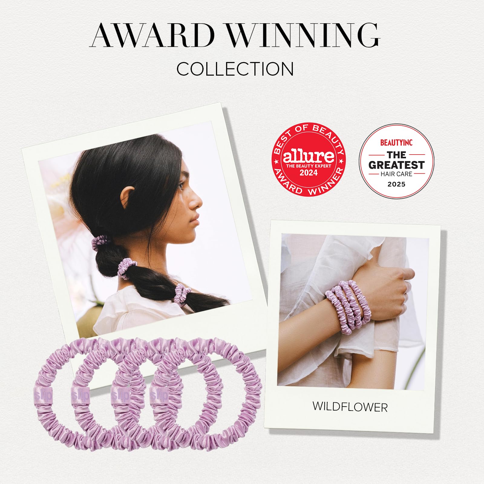 SLIP Skinny Scrunchies anti-casse protégeant les mèches toute la journée.