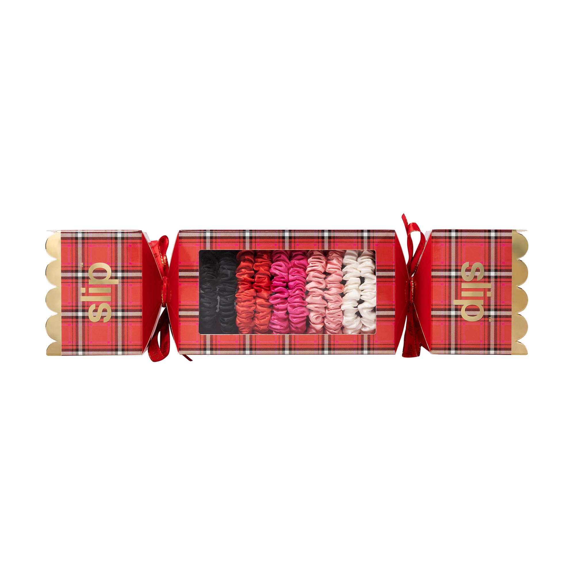 Scrunchies SLIP Skinny avec couleurs festives, parfaites pour Noël.