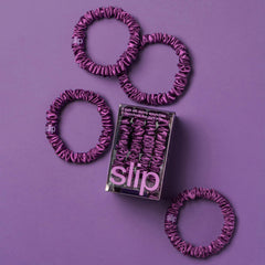 SLIP Skinny Scrunchies style chic violet foncé sans tiraillement.