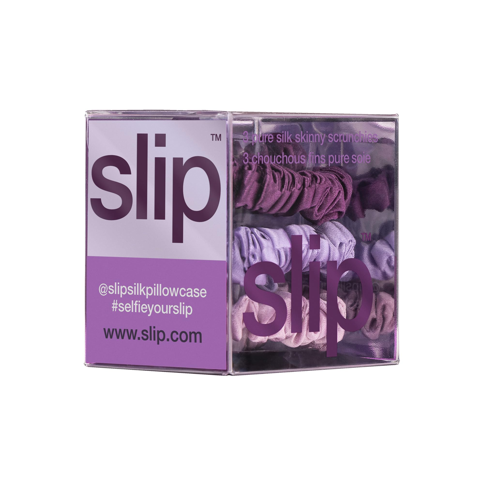 SLIP chouchou skinny en soie pure couleur lilas – fini satiné et léger