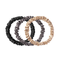 SLIP Skinny Scrunchies noir, tenue douce sans traces pour cheveux délicats.