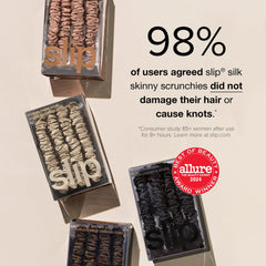 SLIP Skinny Scrunchies doré, éclat luxueux pour cheveux délicats.