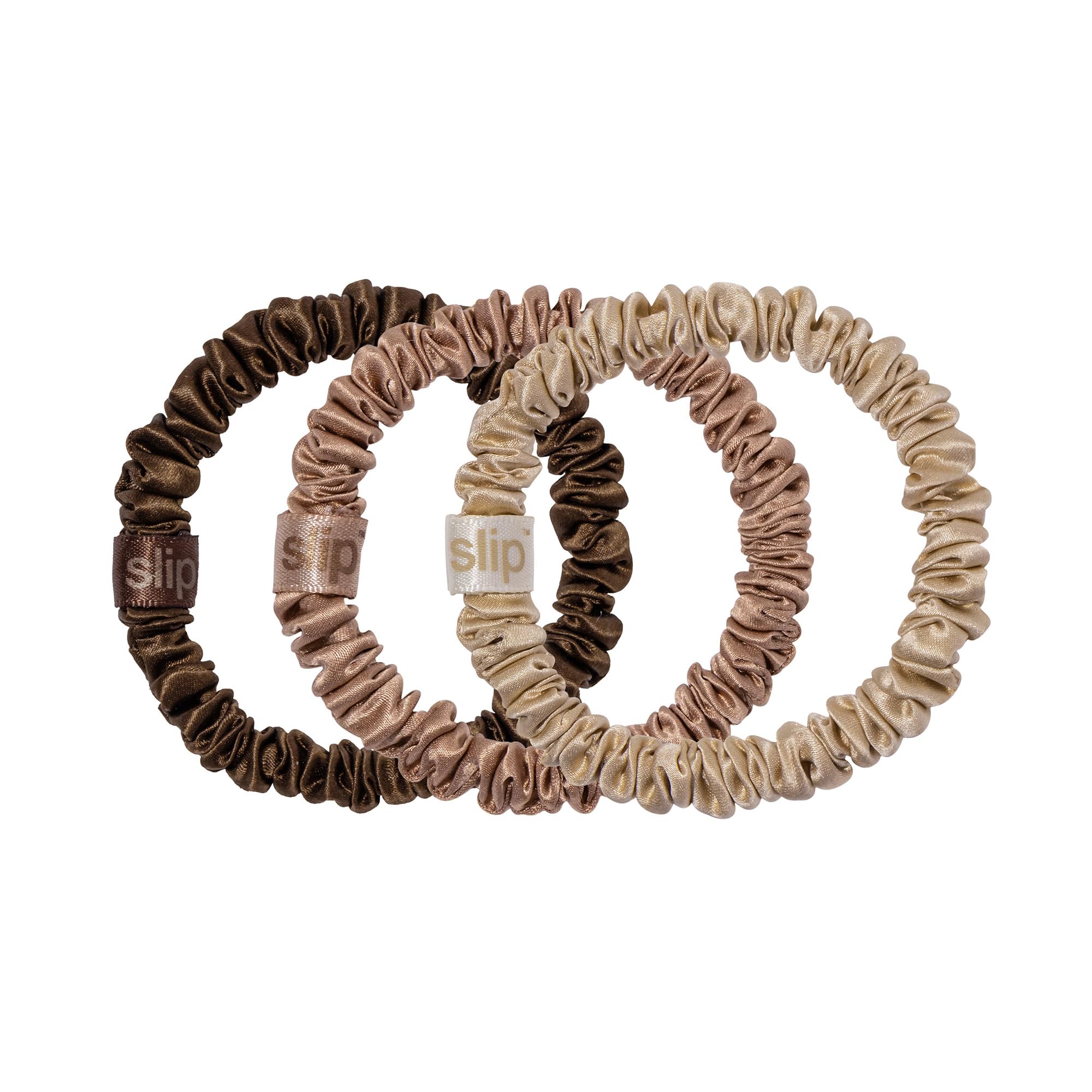 SLIP scrunchies skinny en soie pure – blond clair – maintien doux pour cheveux délicats.