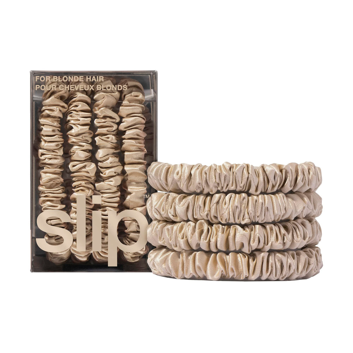 SLIP élastiques fins en soie blond, texture soyeuse et réduction des frottements.