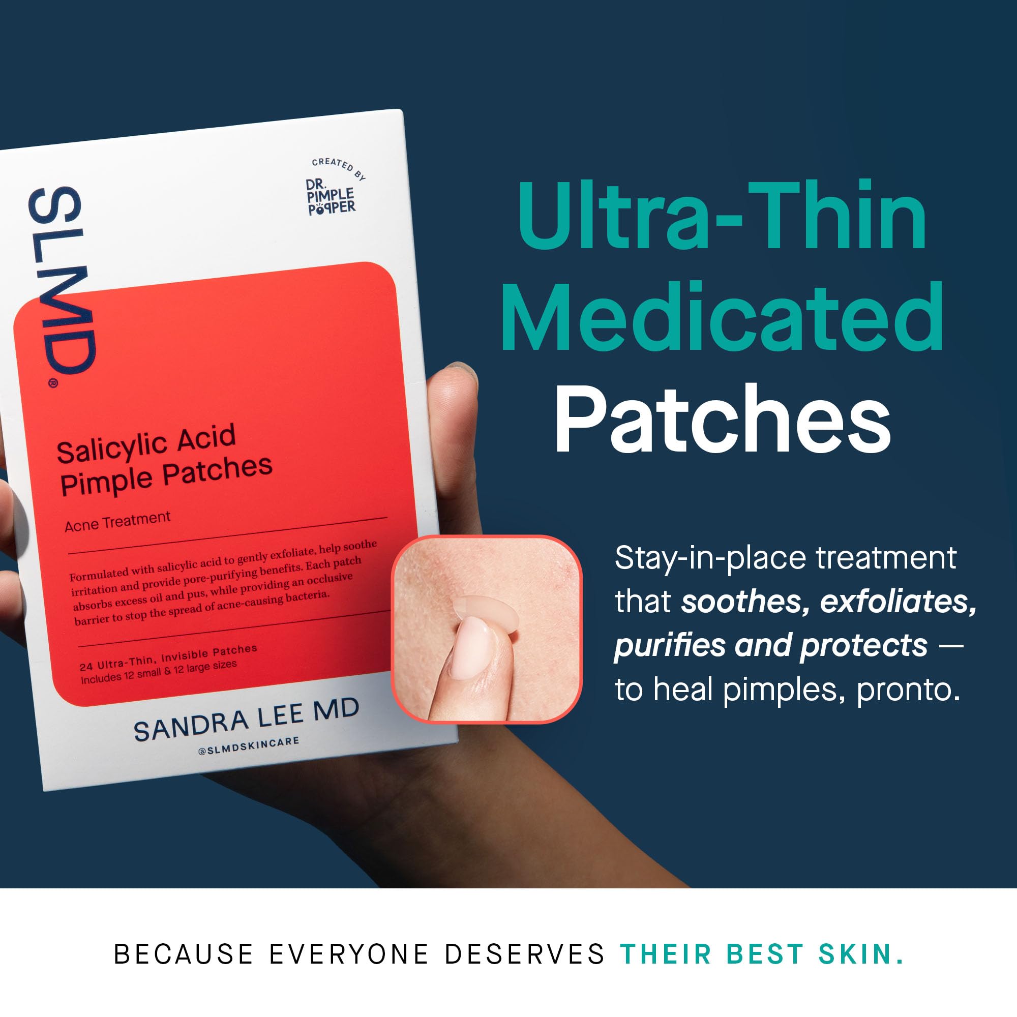 Patch SLMD au salicylique, agit sur les boutons et les rougeurs localisées