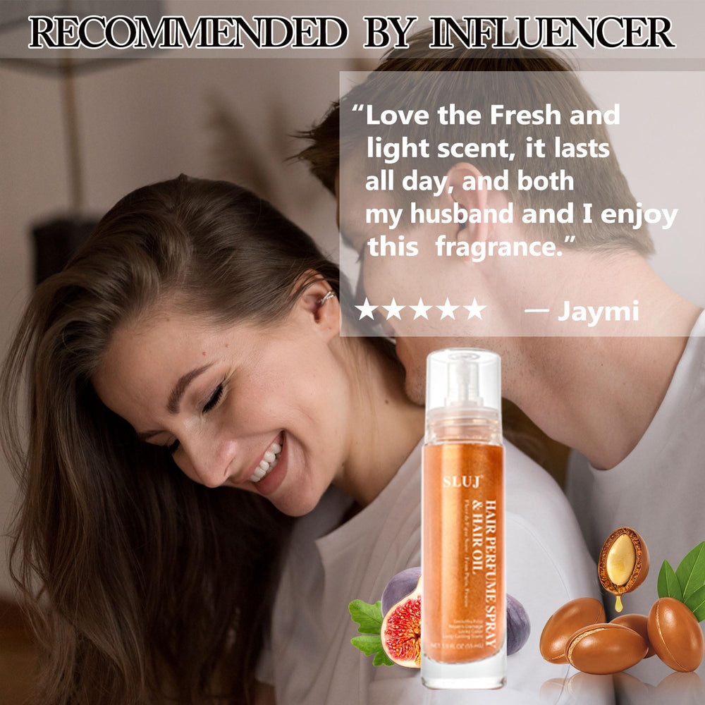 SLUJ parfum-cheveux éclat bronze sur cheveux clairs et lumineux