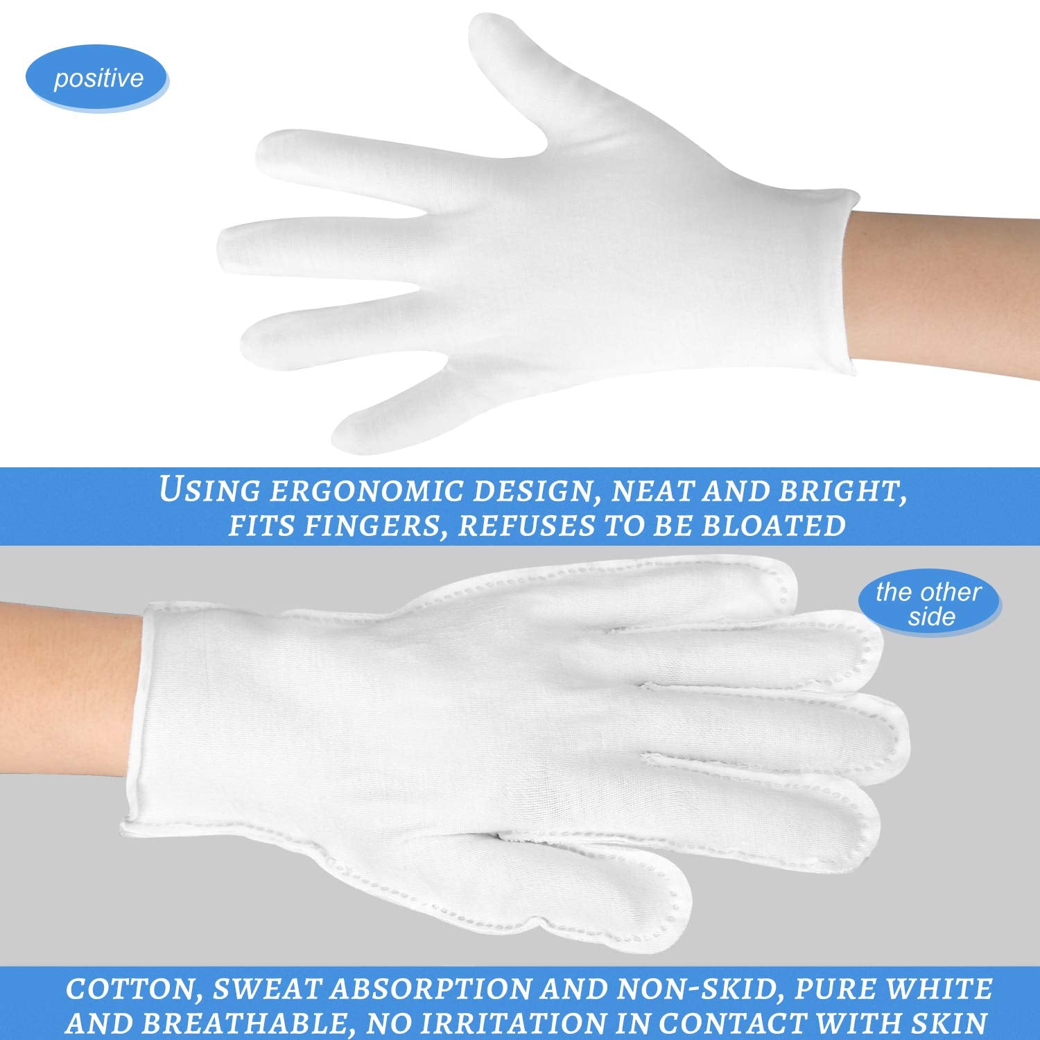 Gants SLWJAXGT en coton blanc polyvalents pour costumes, bijoux et Halloween.