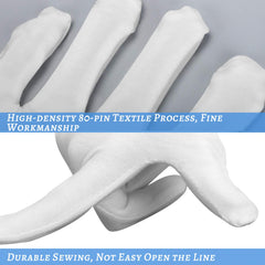 Gants SLWJAXGT en coton blanc après crème, hydratation douce et absorbante.