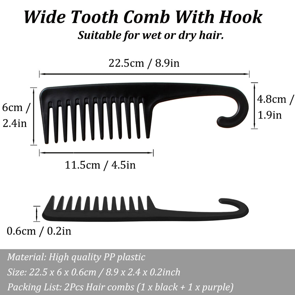 SmaringWing peigne dents larges avec crochet, pratique à suspendre dans la douche.